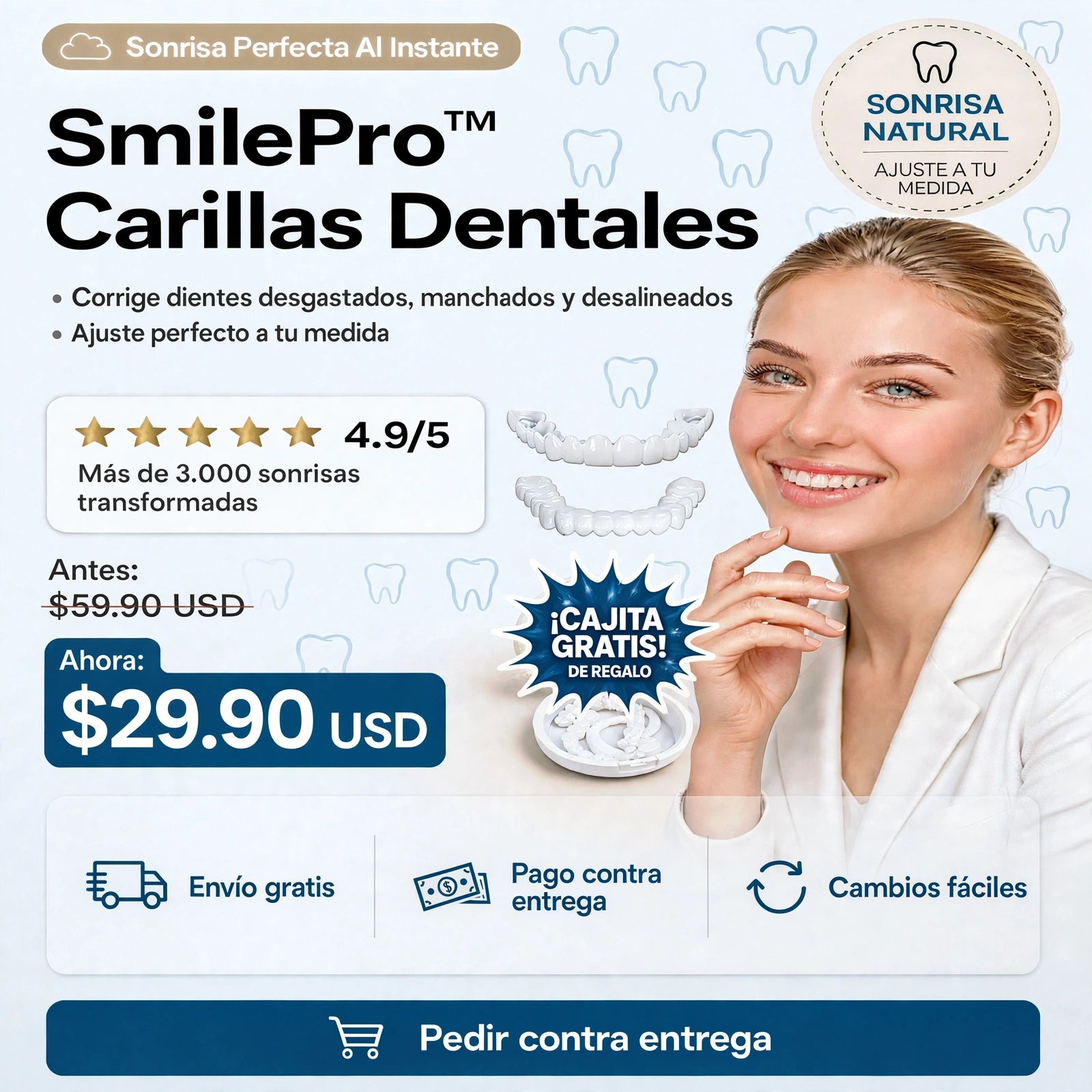 SmilePro 🦷 - Carillas Dentales Ajustables De Resina + ESTUCHE REGALO - ¡Últimas unidades!