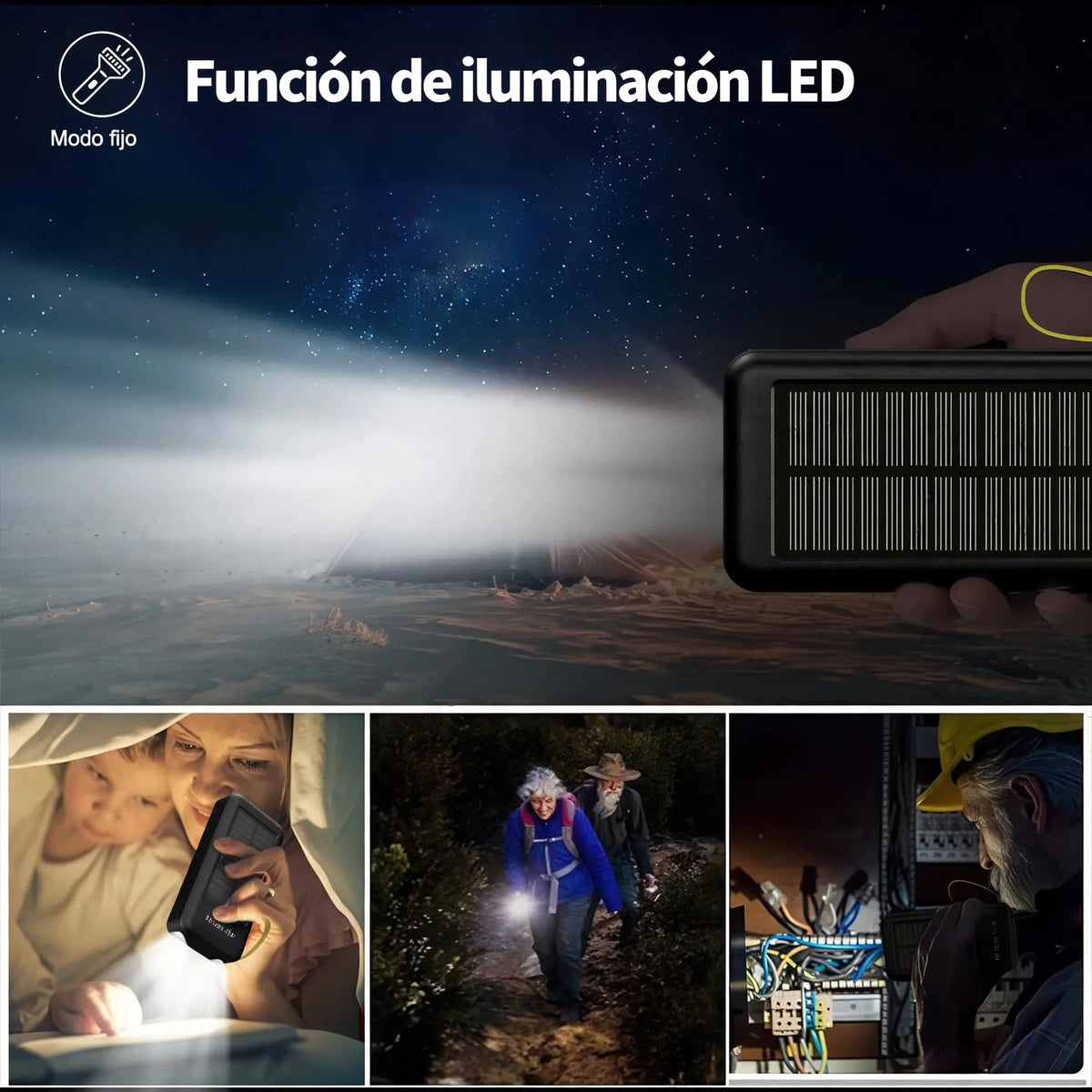 Kit de Emergencia Solar 20.000 mAh — Que Nunca te Falten Energía, Luz y Comunicación | BONO GRATIS: Guía Digital de Emergencias